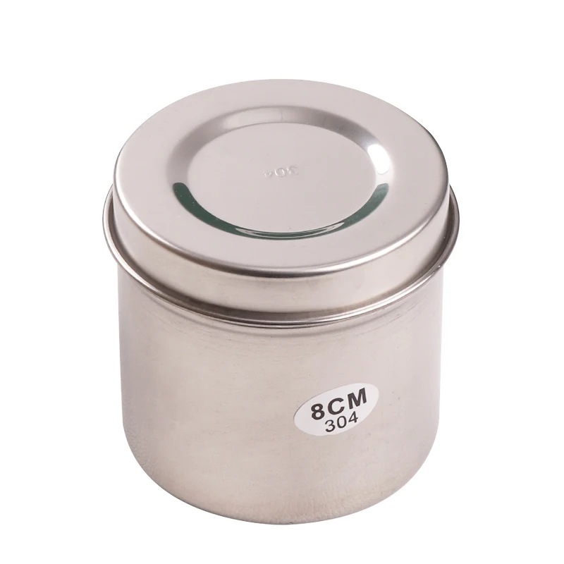 Stainless steel alcohol tank 304 disinfection cotton ball container gauze ointment cup thickened anti-iodine volt beauty cotton