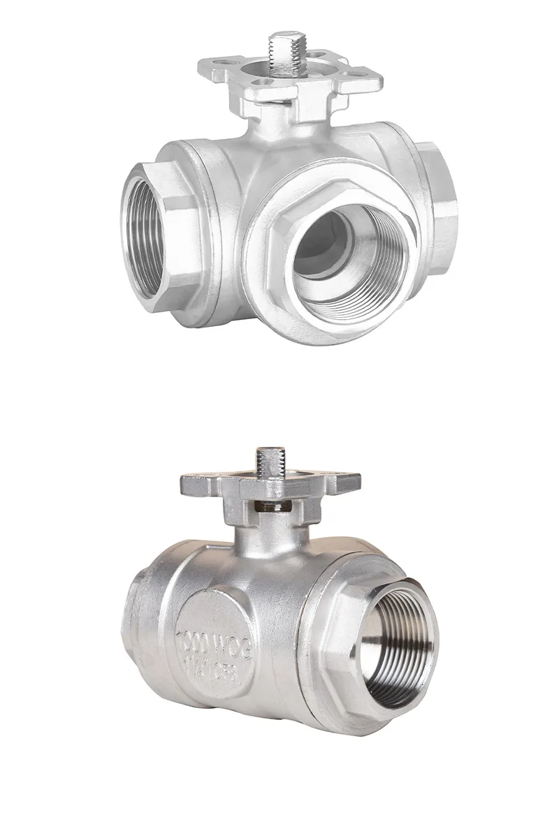 1/4" 3/8" 1/2" 3/4" 1" 2" SS304 Edelstahl Hochplattform-Dreiwege-Kugelhahn T/L-Typ Innengewinde DN8/DN10/DN15/DN20/DN25 – Detail 3