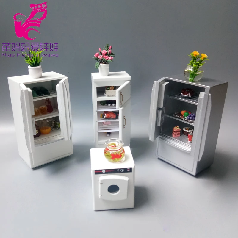 ob11 sd Doll house furniture model kitchen scene double door refrigerator for barbie blythe doll furniture