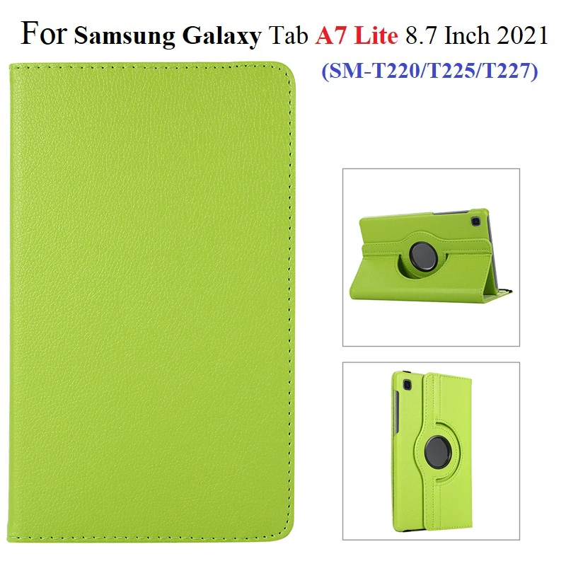 Funda Case for Samsung Galaxy Tab A7 Lite 8.7inch SM-T220 T225 Tablet 360 Degree Rotating Pu Leather Cover Stand Flip Capa Cover