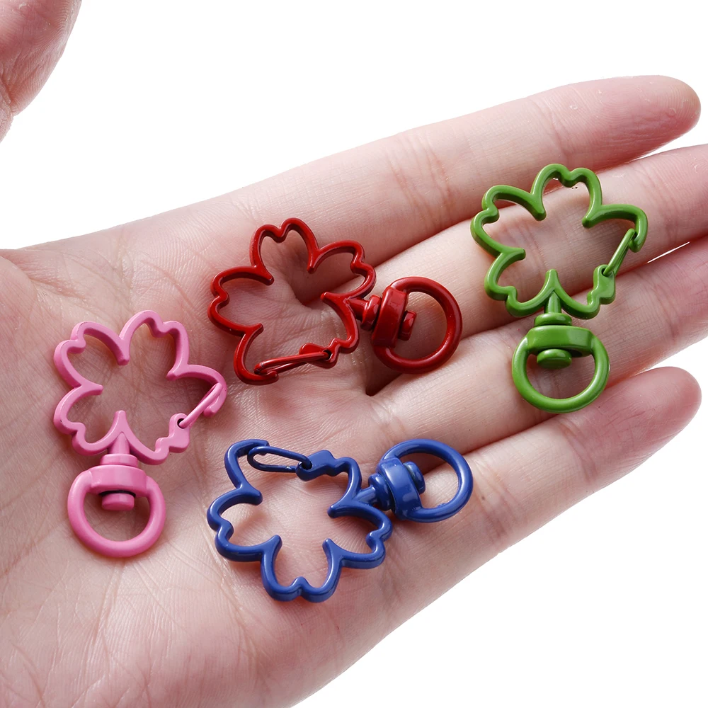 5 teile/los Blume Karabiner Haken Schlüsselanhänger Trigger Clips Schnallen für DIY Schmuck Machen Schlüssel Ketten Ring Zubehör 24*34mm – Detail 1