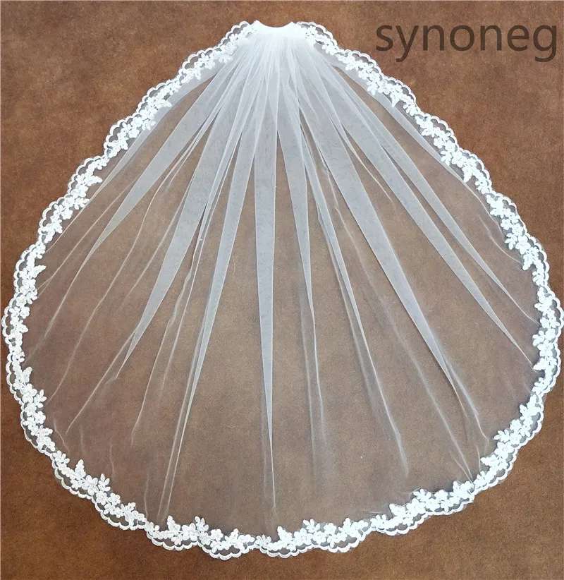 Real Photo Romantic White Ivory Short Wedding Veils with Comb Fingertip Bridal Veil Wedding Decoration Accessories Veil