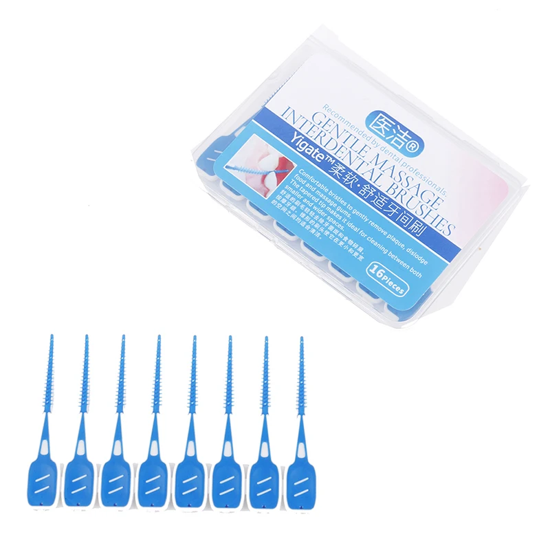 16pcs Soft Silicone Interdental Brushing Cleaning Floss Adult Toothbrush Toothpick Toothbrush Dental Portable Oral Care Tool Hot