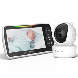 Mboss 5Inch Slaapliedjes Mboss Video Babyfoon Met Afstandsbediening Pan-Tilt-Zoom Camera En Audio. Twee Manier Praten Vox-Modus