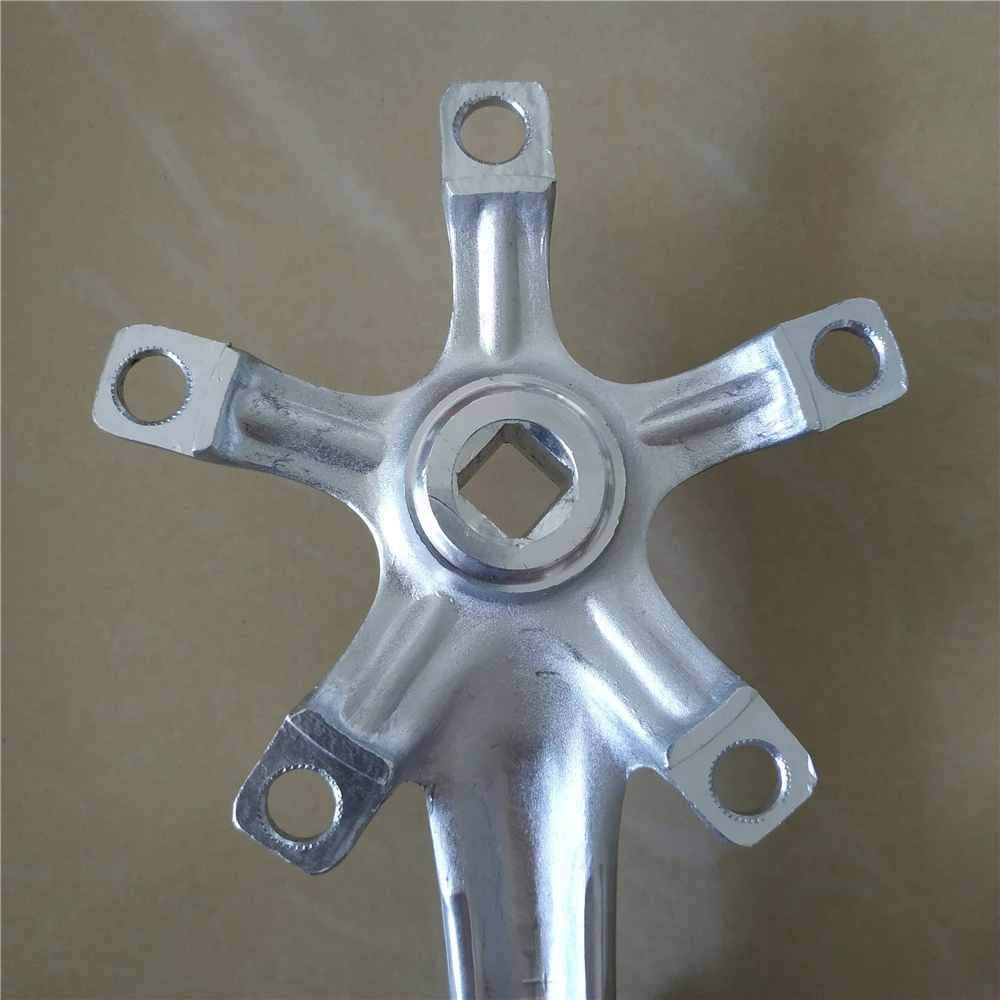 Road Bicycle Crank 5 Blots 110 BCD Aluminum Alloy Crankset Length 165MM 170MM Folding Bike Parts MTB Crankarm Silvery