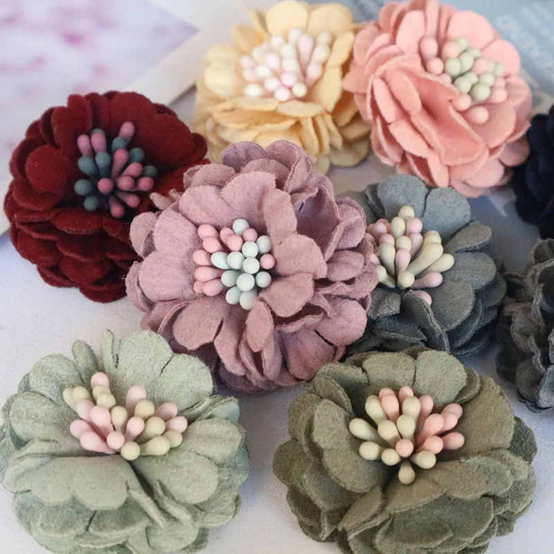 10PCS/Lot 3CM Handmade DIY Fabric Artificial Flowers For Wedding Dress Shoes Hats Decoration