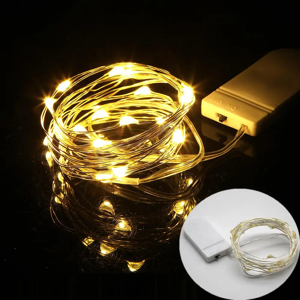 

Holiday Lighting Fairy Garland Light String 1M 2M Battery Powered Copper Decorative Lamps For Christmas Wedding DIY Decoration