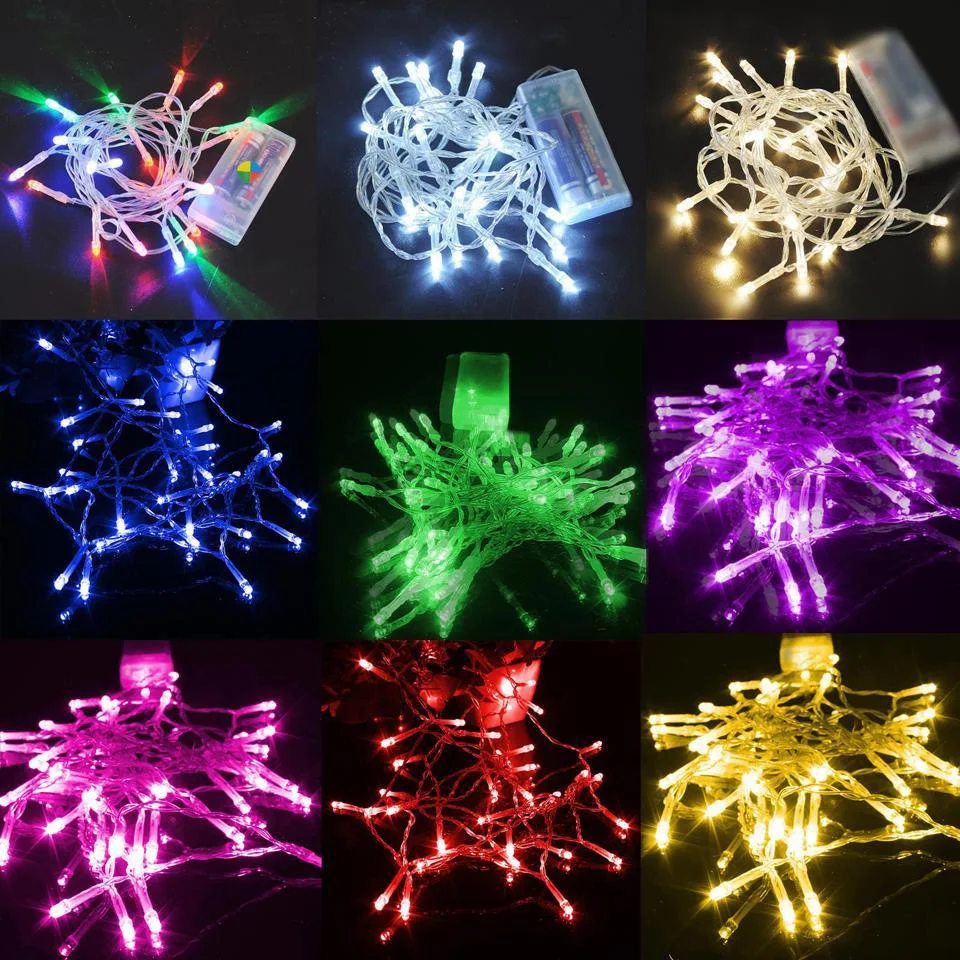 2M 5M 10M LED String Lights 3*AA Battery Operated Waterproof Fairy LED Christmas Lights For Holiday Party Wedding Decoration