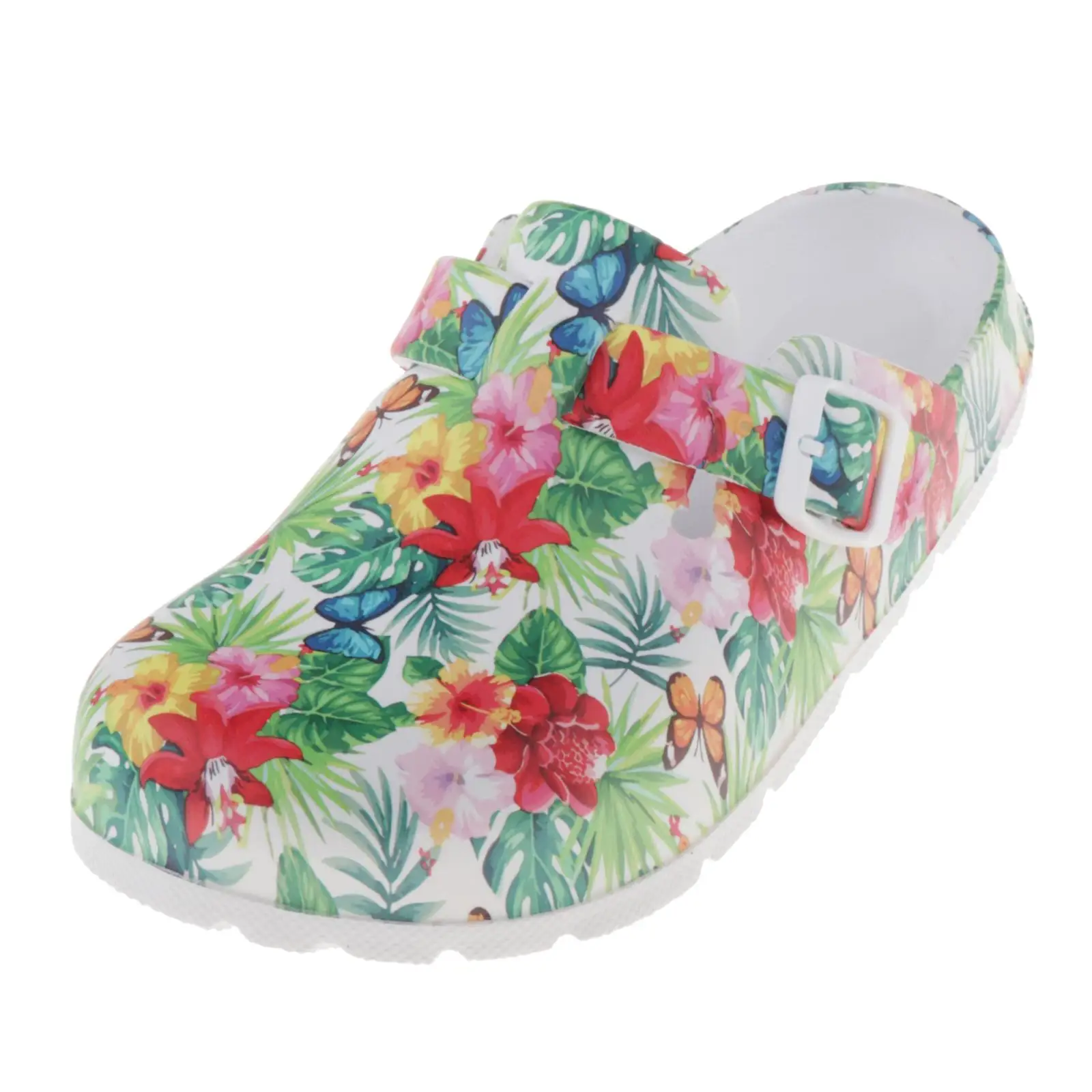 Lady Lihgtweight Slipper Flower Picture Indoor Out door women shoes Chef Shoes Work water proof shoe