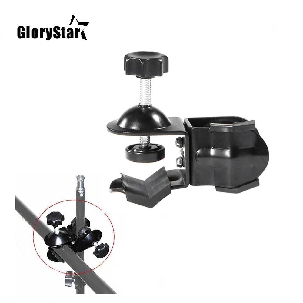 Heavy Duty Metal Dual Double U Clip C Clamp Type Bracket Mount for Photo Studio Boom Arm Light Stand Tripod