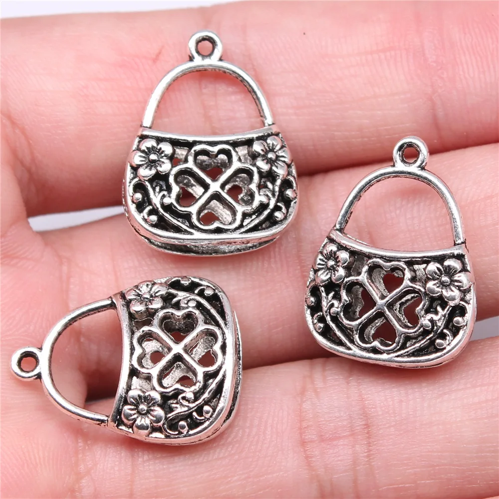 20pcs Zinc Alloy Metal Lucky Women Handbag Charms For Diy Bracelet Making Keychain Making