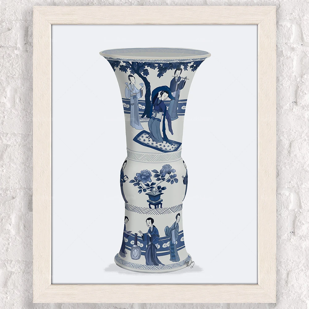 Vase de style chinois, art de pot de gingembre, décoration de la maison orientale, art de la porcelaine de la dynastie Ming, art