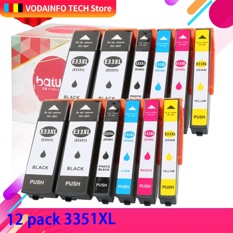 QSYRAINBOW 33XL T3351 3362 3363 совместимые картриджи для принтера Epson XP-900 xp-830 xp-645 640 635 630 540 530