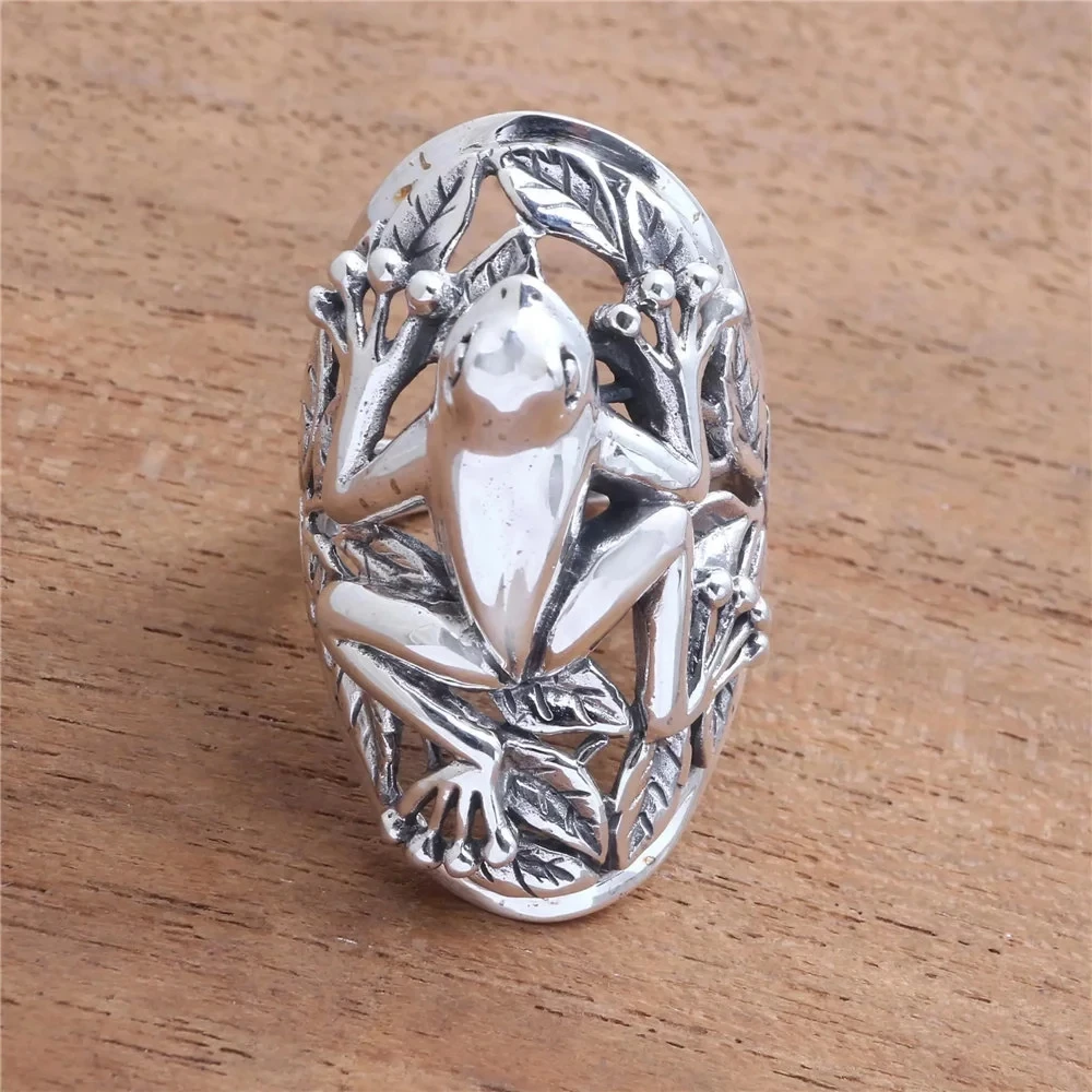 New Creative Design Women Ring Hollow Frog Animal Rings Anniversary Wedding Engagement Party Gift Jewelry