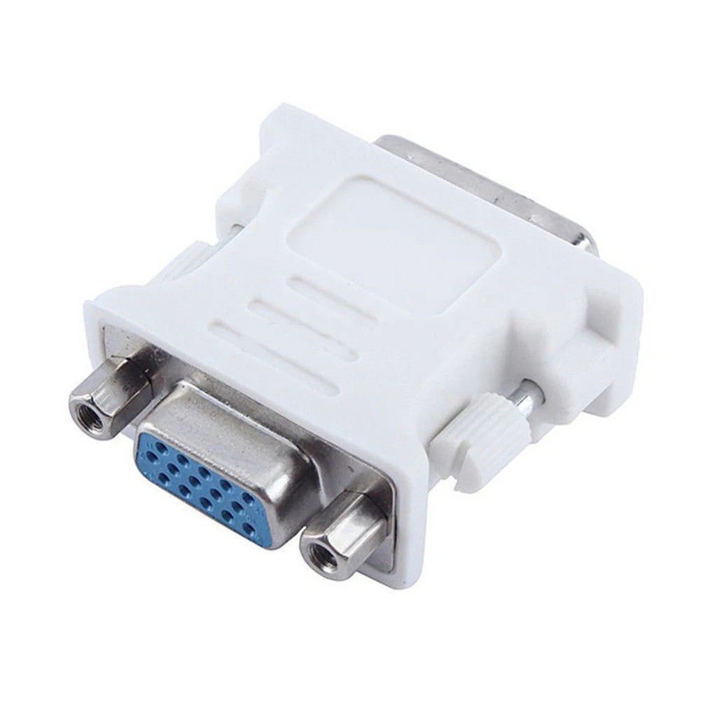 White Connector Adapter Multi-Purpose Plastic Video Converter Mini Computer Monitor DVI 24+1 To VGA Female Durable