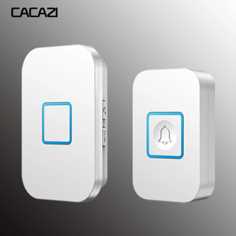 CACAZI HomeAC110-220V  Wireless Doorbell Waterproof  Transmitter and Receiver Calling Bell Chime 300M Remote