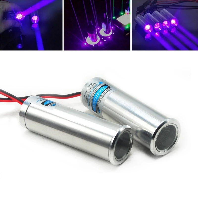 2pcs 405nm 250mW Fat Dot Thick Beam Violet Blue Laser Module KTV DJ Bar Stage Lighting