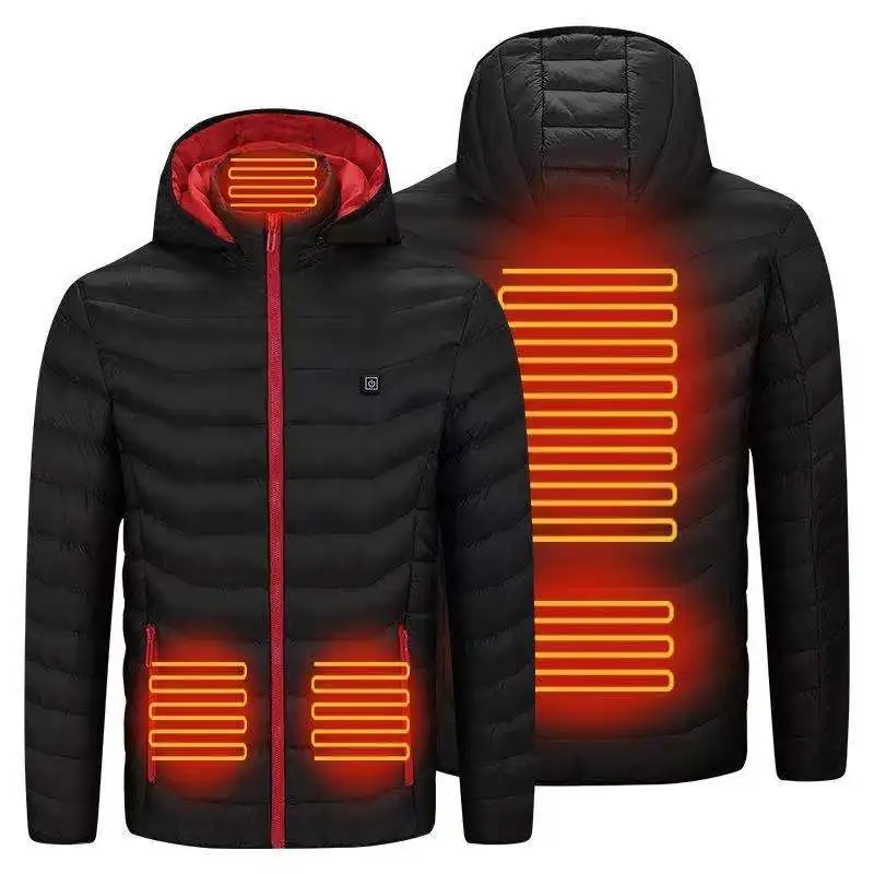 2021 new styleUSB Men Winter Electric Heated Sleeveless Jacket Outdoor Hiking Vest with Detachable Hat Dropshipping