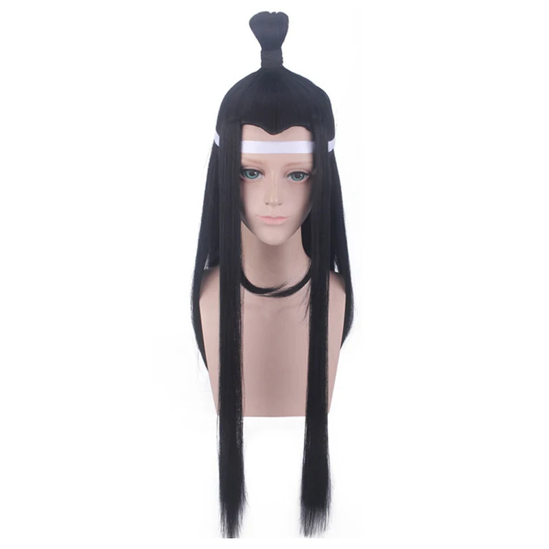 Anime Mo Dao Zu Shi LAN WANG JI Cosplay Wig Men's Black Long Hair Grandmaster of Demonic Cultivation Synthetic Wigs