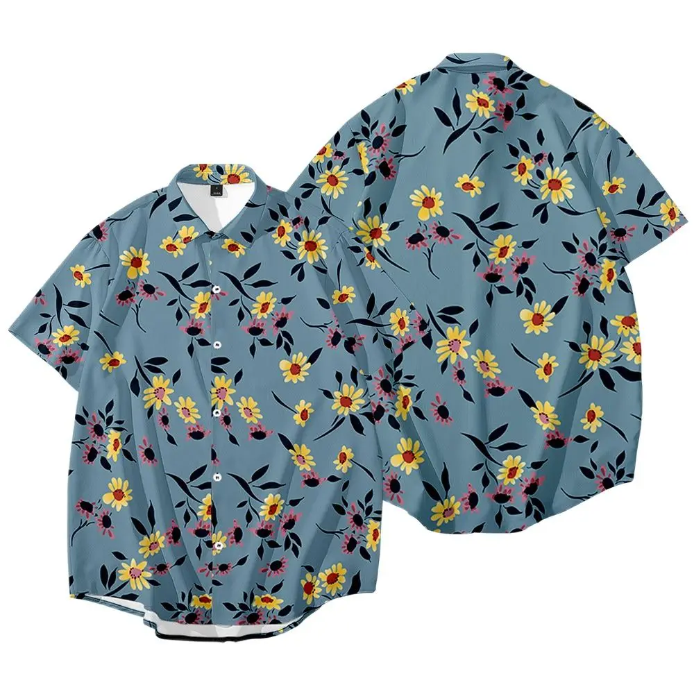 

Male Casual Short Sleeve Hawaiian Beach Shirt Tops Shirts New Men's Floral Printed Shirts Plus Size XXS-6XL