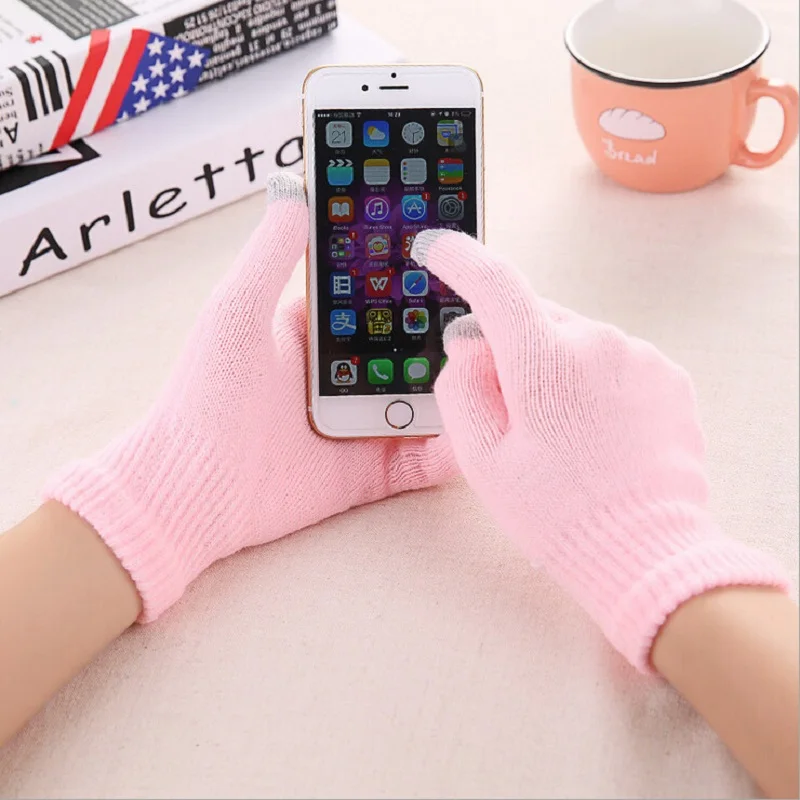 Einzigartige Multifunktions-Touchscreen-Winter-Handgelenkhandschuhe, warme Fäustlinge, einfarbig, Baumwolle, wärmer, Smartphones, Tablet, PC, Fahrhandschuh