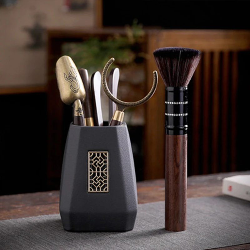 

Ebony Wood Tea Ceremony Six Gentlemen Set Chinese Kung Fu Tea Set Accessories Tea Making Tools Tea Clip Tea Spoon Tea Knife