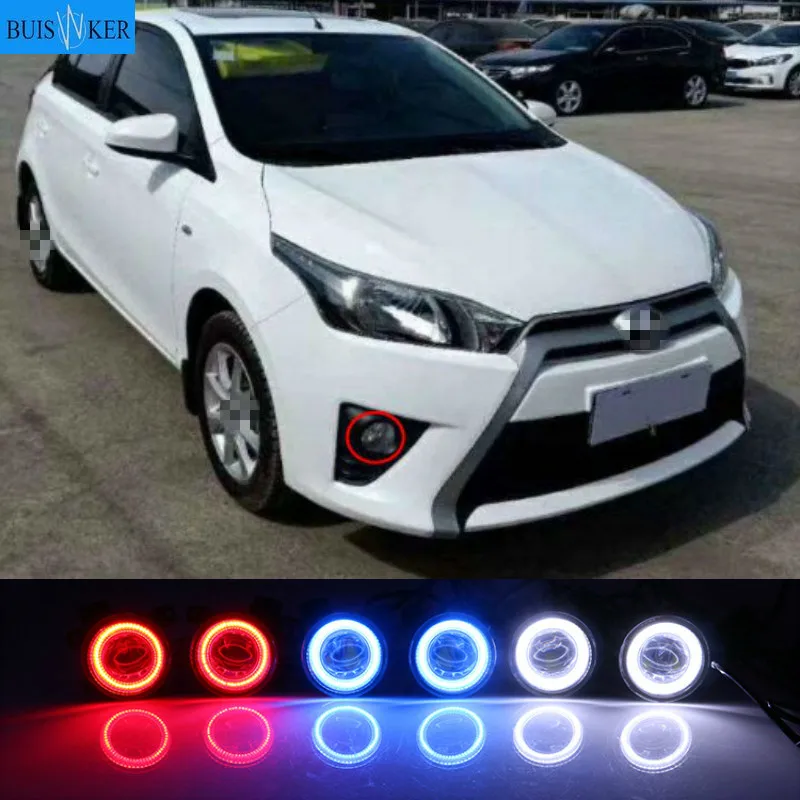 

2PCS For TOYOTA LEVIN Corolla YARiS Verso Highlander Camry REIZ Vios Car LED Fog Light Angel Eye Daytime Running Light White