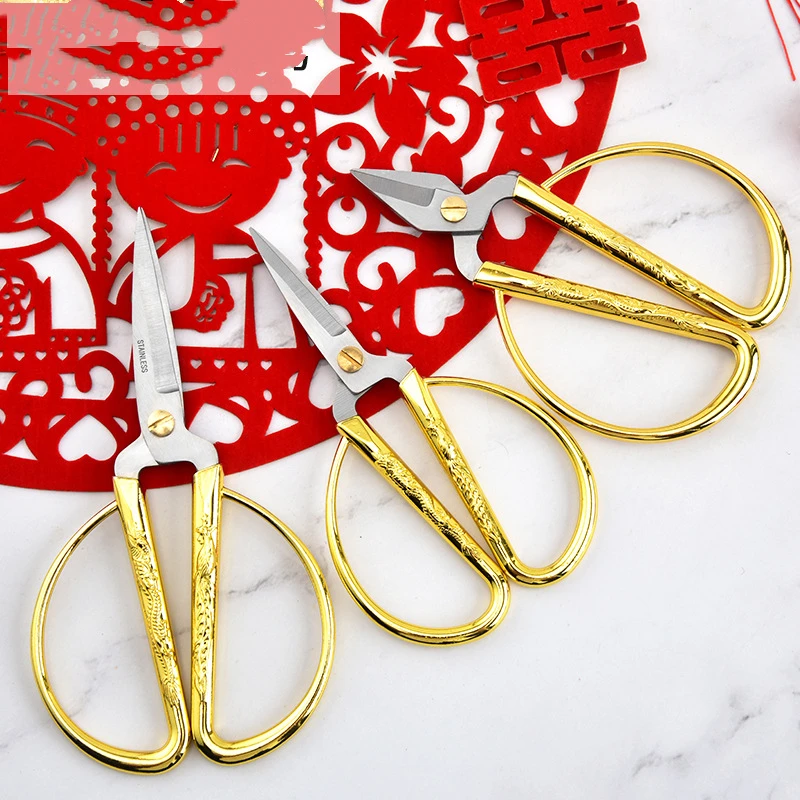 Hot Sale Gold Dragon Phoenix Bonsai Scissors Wedding Shears Home Office Cutting Tool