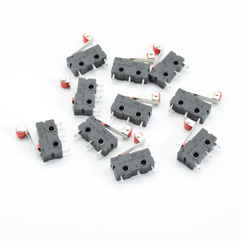 10 Pcs Mini Micro Limit Switch Roller Lever Arm SPDT Snap Action LOT 3Pin With Roller Limit Switch