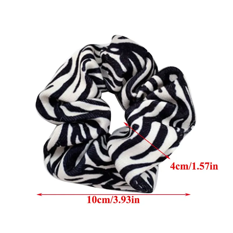 Vintage Leopard Zebra Pattern Hair Rope Women Corduroy Scrunchies Polka Dot Hair Ties Elastic Hairbands Ladies Hair Accessories