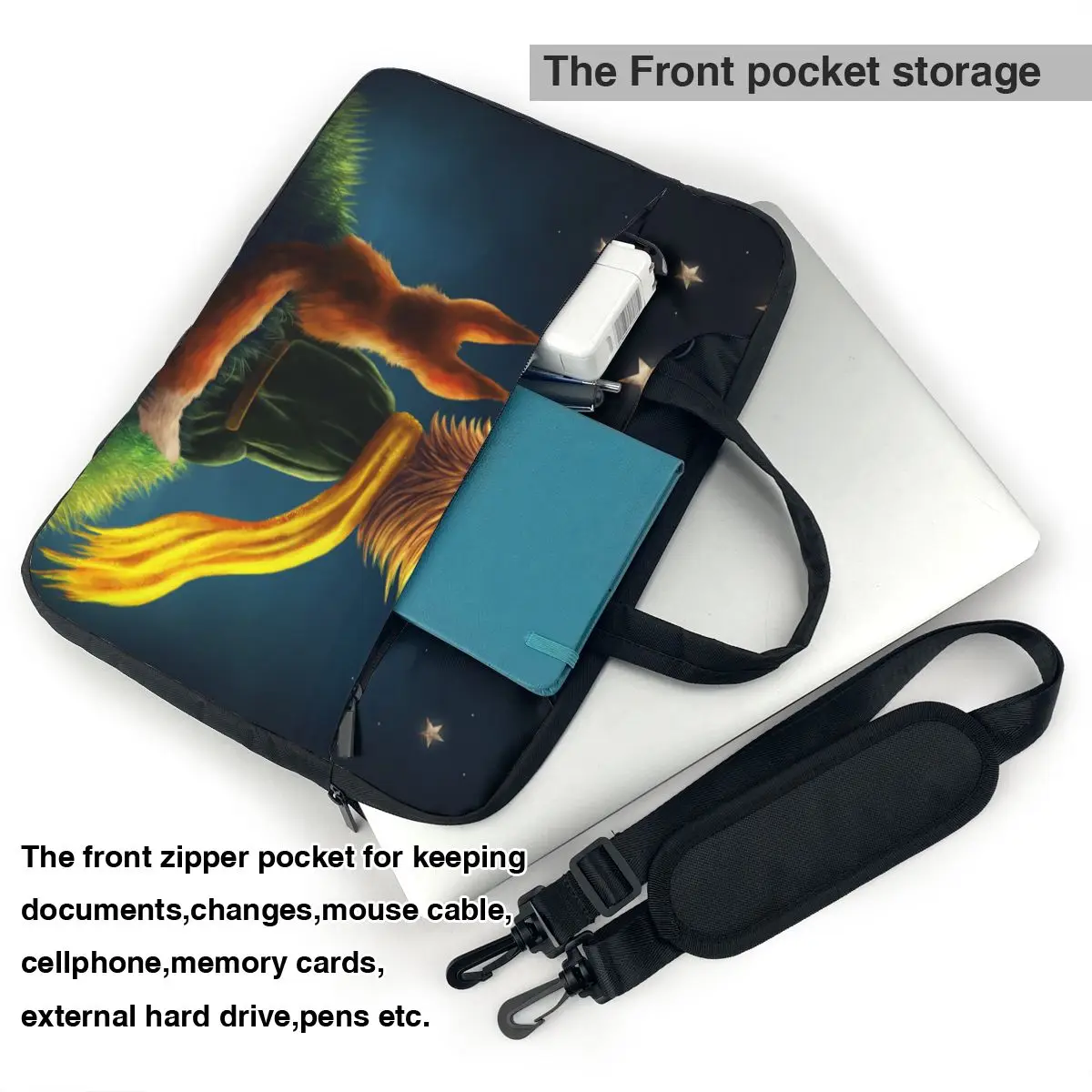 The Little Prince Laptop Bag Case Protective Vintage Computer Bag Bicycle Crossbody Laptop Pouch