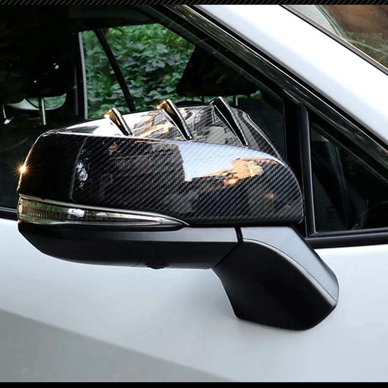 

Car-styling DOOR SIDE REARVIEW MIRROR COVER Shell STICKER TRIM Strip For Toyota RAV4 RAV-4 2019 2020 2021 2022 2023 2024