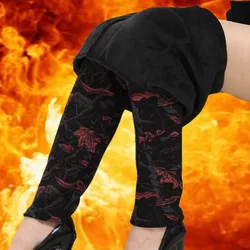 YAVO SOSO  Autumn Winter Style Plus Velvet Warm leggings Women Plus size XXXL Printing Flowers Casual Stretch women's pants