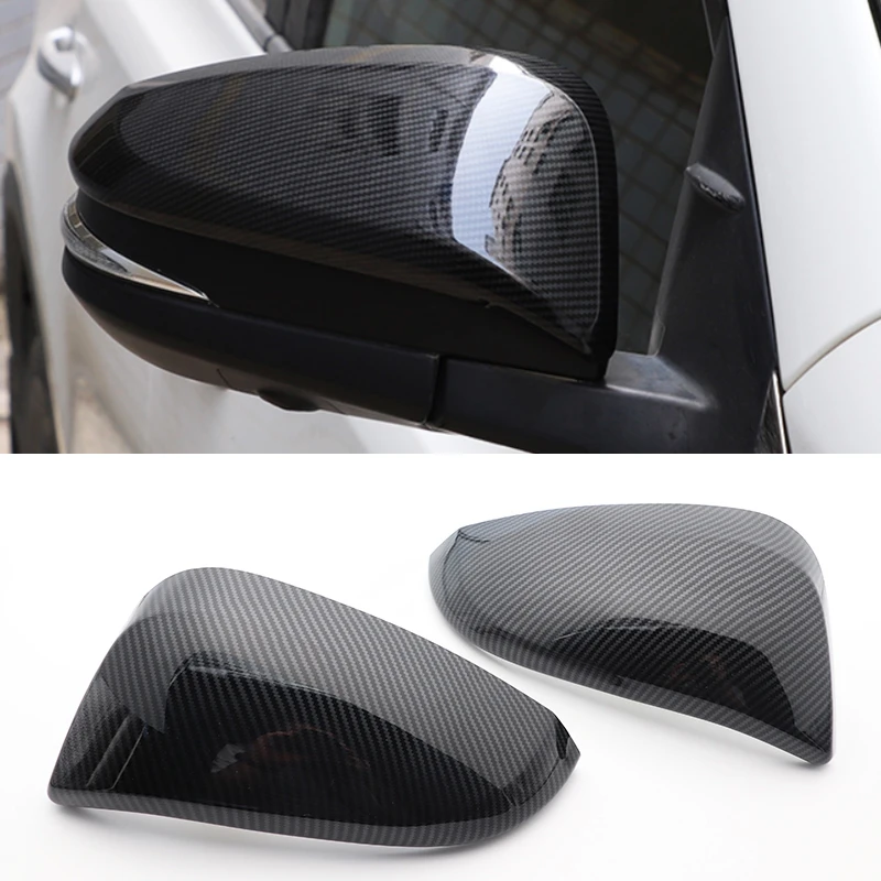 

For Toyota Fortuner AN160 HILUX SW4 Mirror cover Rav4 Innova Hilux Revo ABS carbon fiber pattern rearview mirror cover