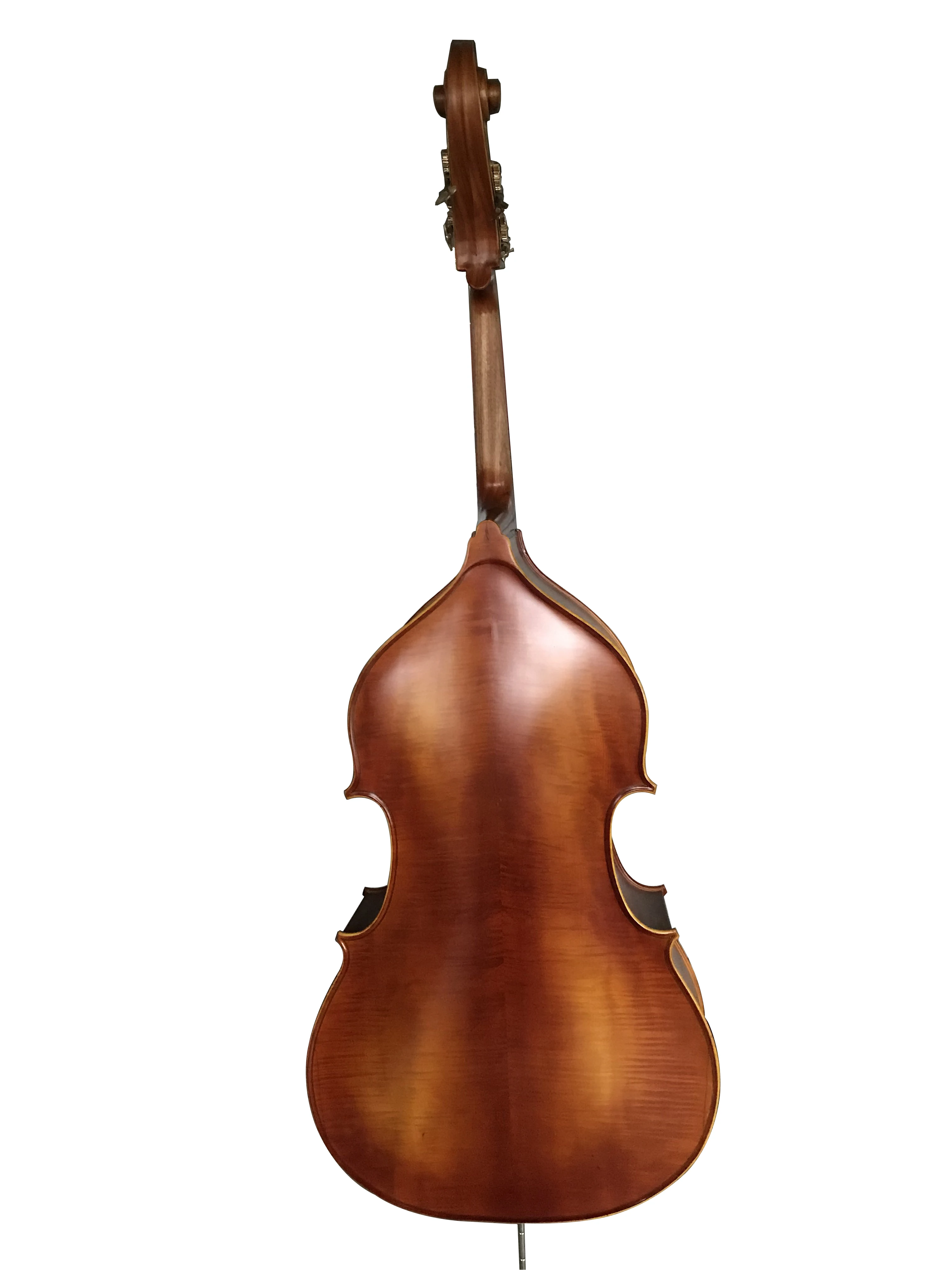 Double Bass Contrabass with Beautiful Pattern, Solid Wood, Hand Made, 4 Strings, 1/2 Upright, All Accessories