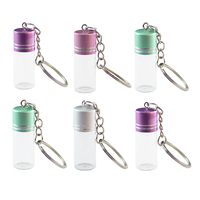 2PCS Clear Glass Bottle Key ring Pendant Perfume vials keyring  Perfume Small Bottle Keychain