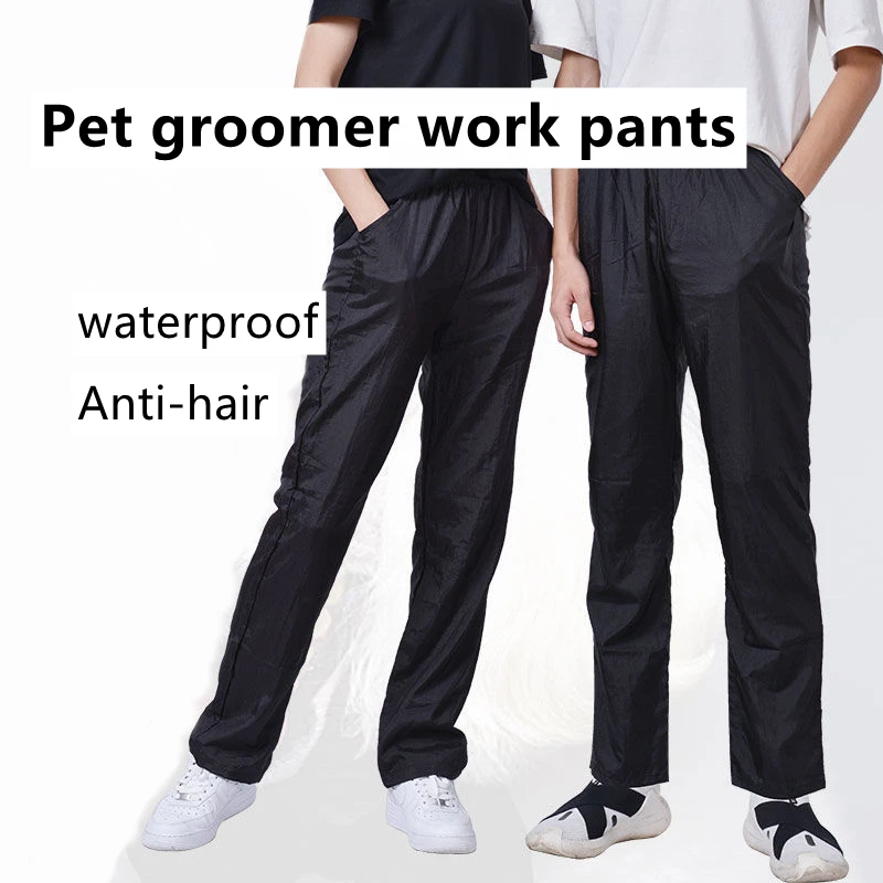 Pet Shop Groomer Overalls Anti-hair Work Clothes Non-stick Hair Pants Breathable Trousers Waterproof Cropped pants Shorts Y0625