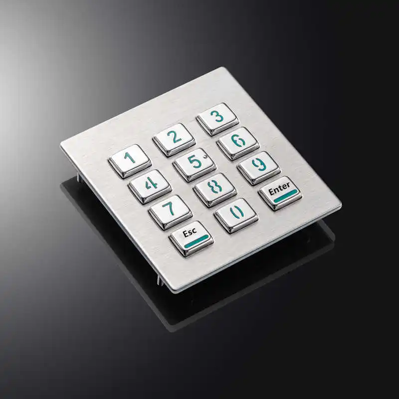 IP65 12 Keys 3x4 Stainless Steel Metal Backlit Numeric Keypad For Industrial Telephone Access Control System