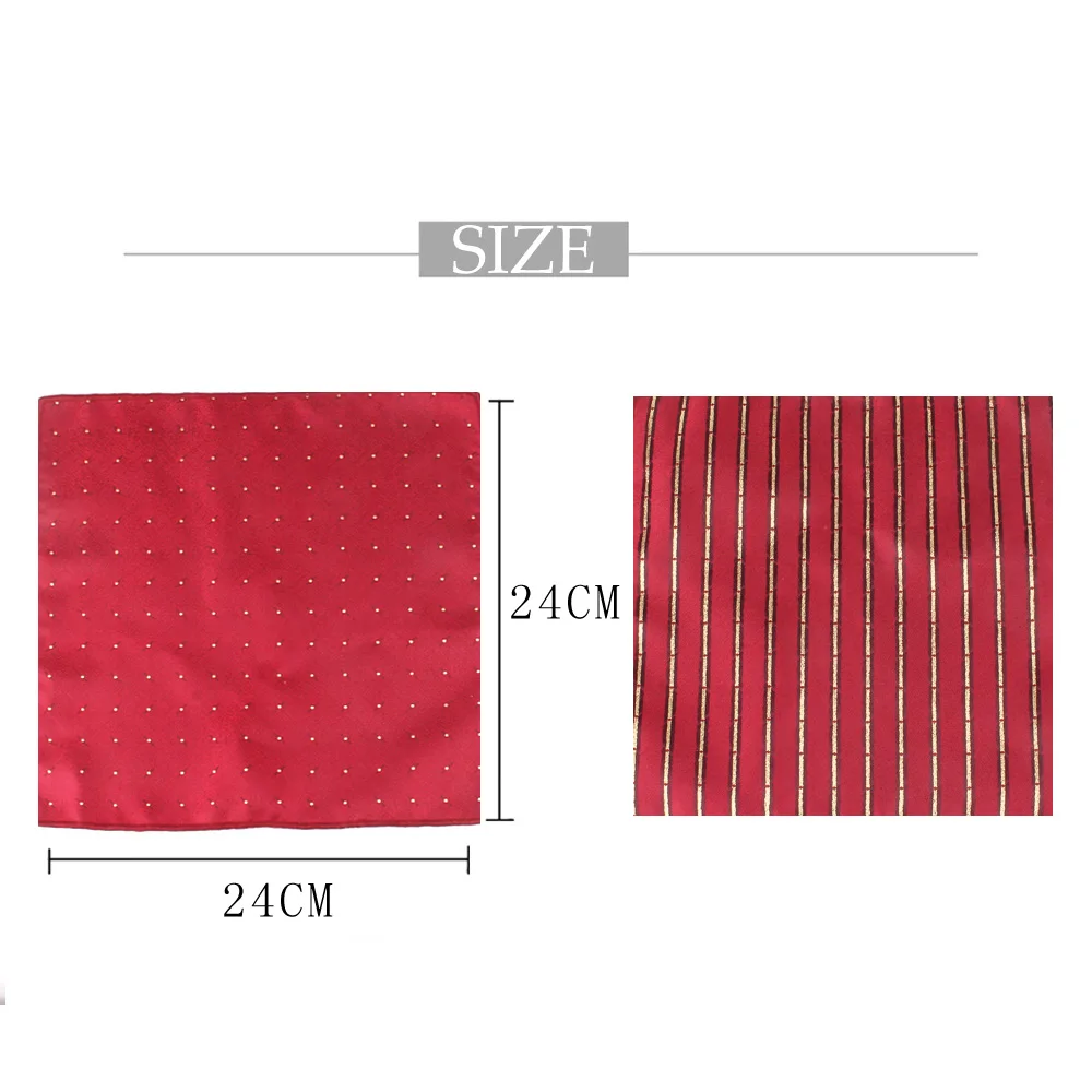 New Red Pocket Square For Men Jacquard Chest Towel Wedding Hanky Gentlemen Hankies Men\'s Suits Handkerchief Groom Pocket Towel