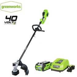 GreenWorks brushless motor 800W powerful Grass Trimmer G-MAX 40V 14-Inch Cordless String Trimmer ,4Ah Battery  Charger Included