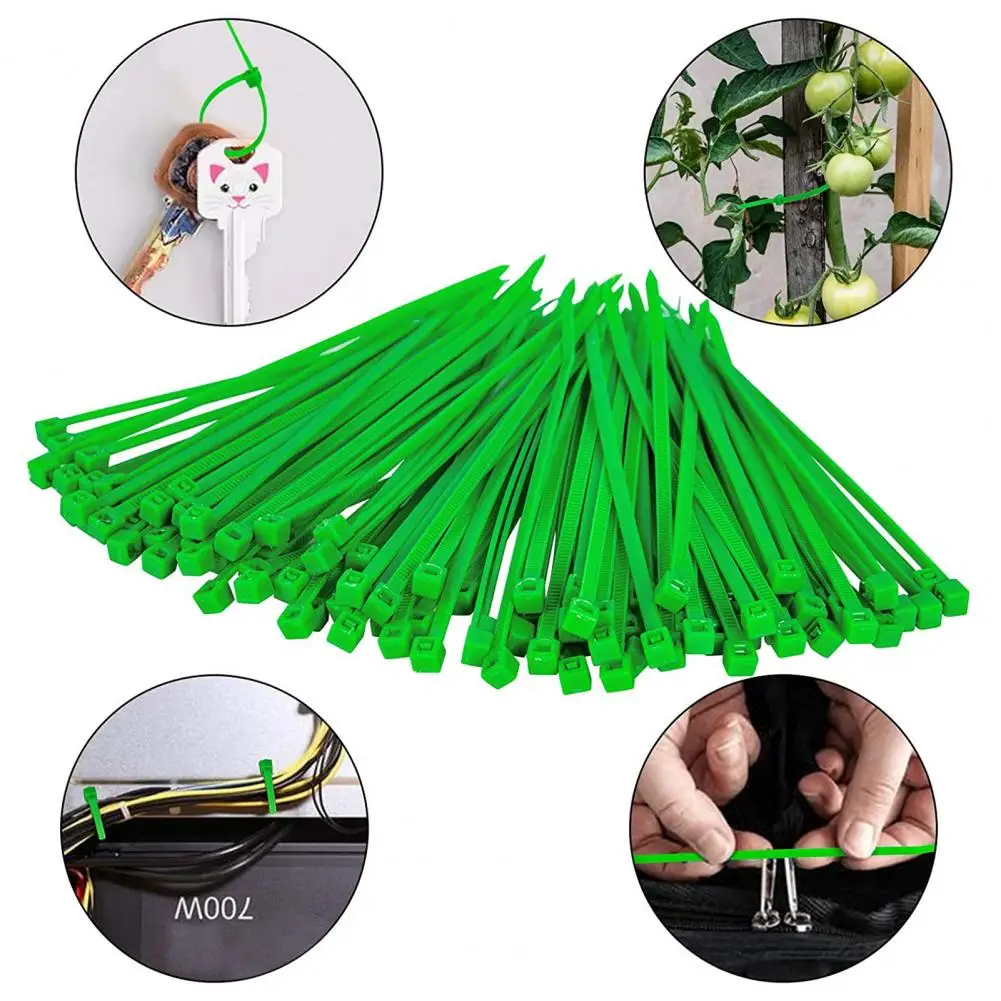 Juego de cables de flores de jardín de plástico con autosujeción ajustable, lazos giratorios, para plantas, 50 Uds.