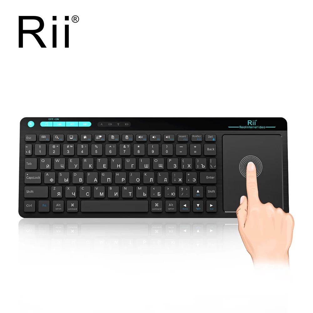 Original Rii K18 2.4GHz Mini Wireless Keyboard Multi-media Touchpad For Office Desk PC Computer Smart TV HTPC IPTV Android Box