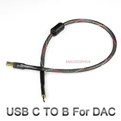 HiFi Sliver Plated USB Type C To B Cable 5N Thick Conductor For Audio Data DSD DAC Mobile PC Laptop Thunderbolt