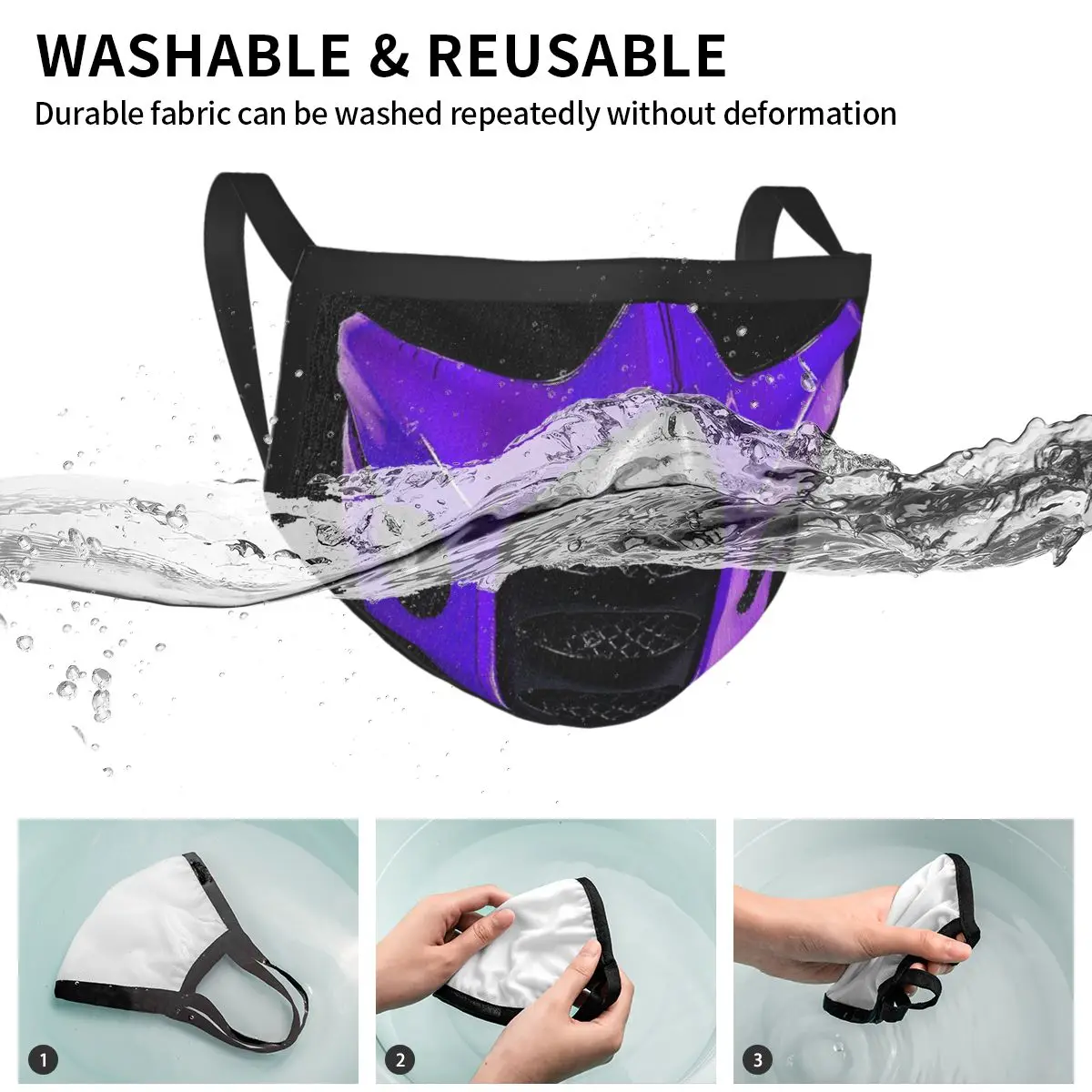 Purple For The Kombat Reusable Mouth Face Mask Mortal Kombat Anti Haze Dustproof Mask Protection Mask Respirator Mouth Muffle