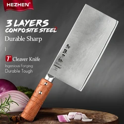 HEZHEN 7 Inches Slice Knife Stainless Steel Chinese Handmade Kitchen Chef Knives Razor Sharp High Quality Cook Knife