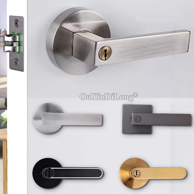 

Durable Heavy Copper Cylinder Door Lever Lock Set Passage Privacy Entrance Security Door Locks for Living Room Bedroom Bathroom