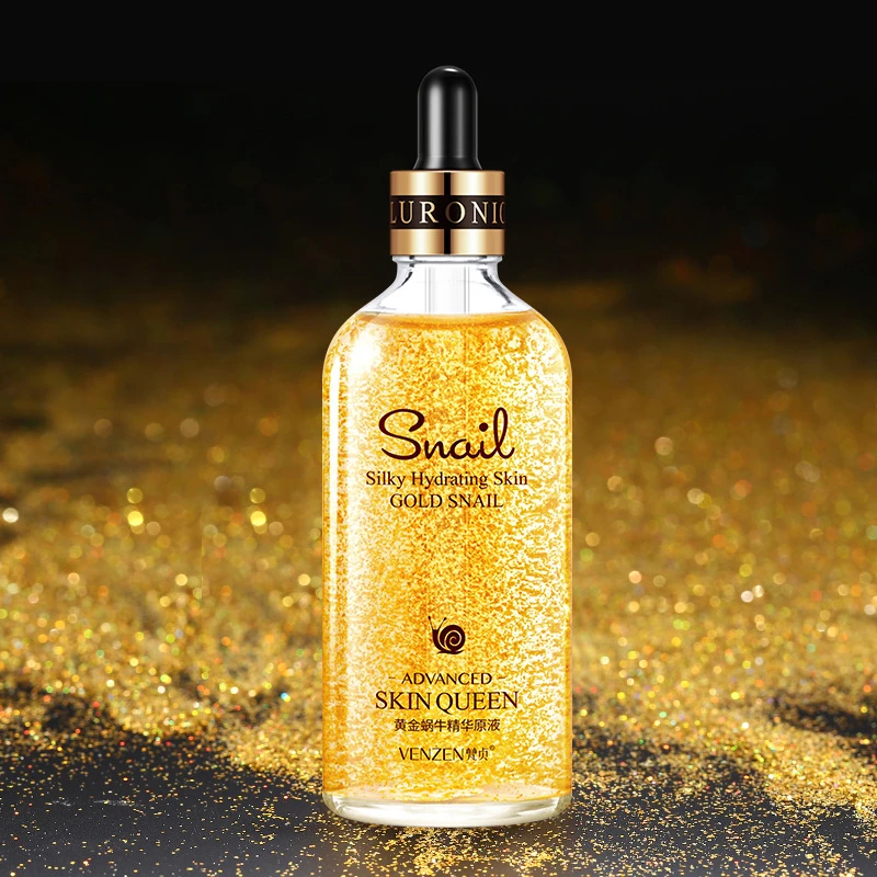 24K Gold Snail Anti Wrinkle Aging Essence Liquid Moisturizing