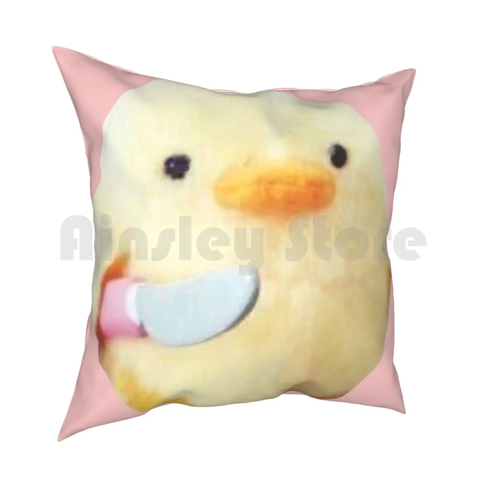 Duck Knife Pillow Case Printed Home Soft Throw Pillow Duck Cute Meme Knife Culture Funny Adorable Relateable Relatable