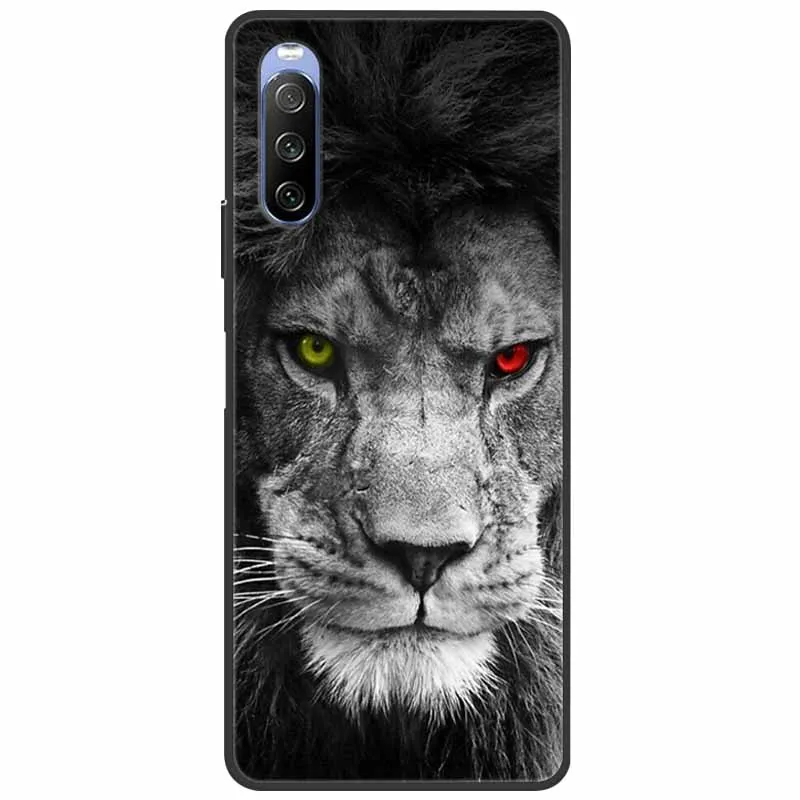 Soft Cover For Sony Xperia 10 III / 5 III Case Silicone Painted Marble Cat Funda Covers for Sony Xperia 1 II / 10II / 5 II Coque