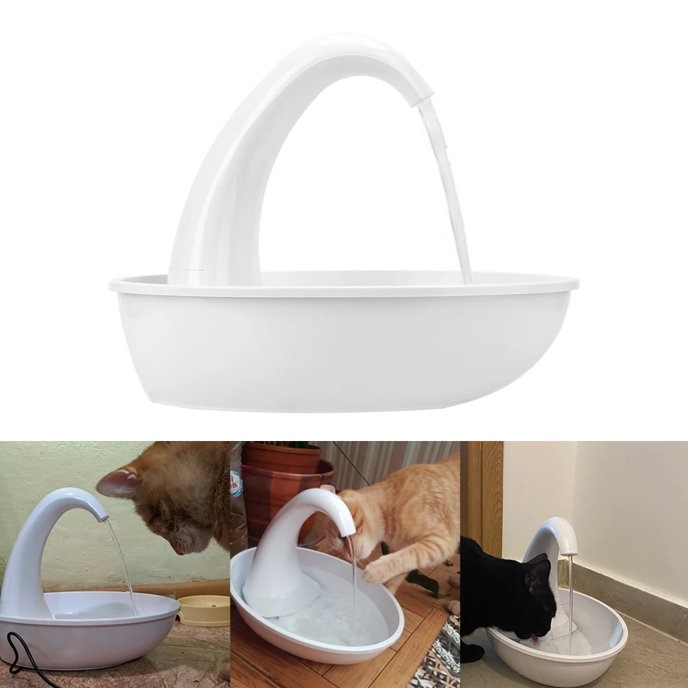 

Feeding Water Flowing Fountain For Cat Dog Electric Water Dispenser Pet Cat Drinking Bowl Automatic Swan Pet Cat Water Dispenser